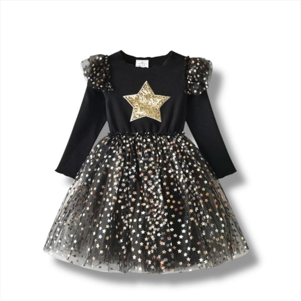 Black and Golden star frock