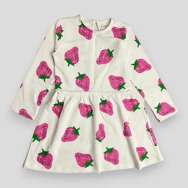 Strawberry Fruits Frock - Off-White