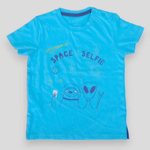 Space Selfie - Blue -  T-Shirt