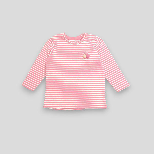 Girls Stripped - Pink - T-Shirt