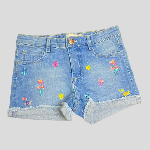 Girls Flower Jeans Shorts