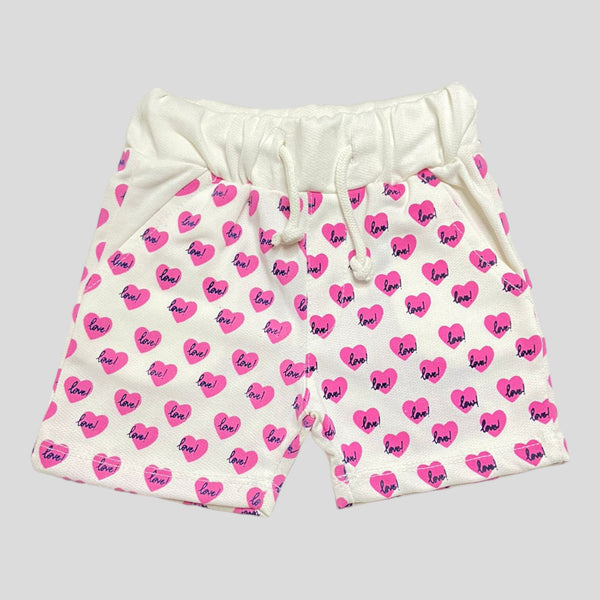 Heart White & Pink Shorts - k-Junior