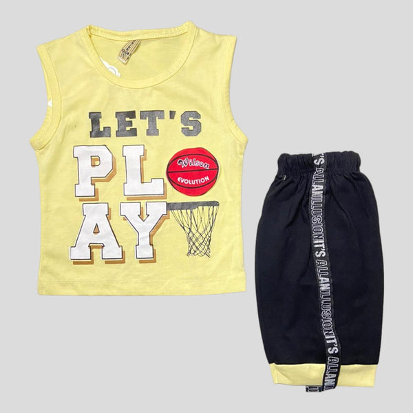 Let's Play Basketball -Yellow- Shirts & Shorts Boys