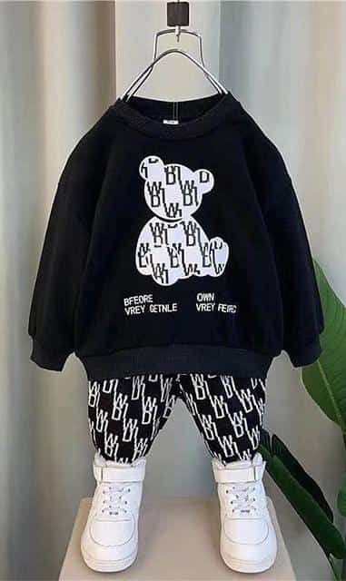 Mr bear black and white track suit