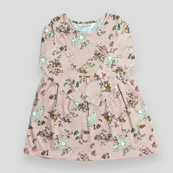 Floral Unicorn - Peach Pink - Frock