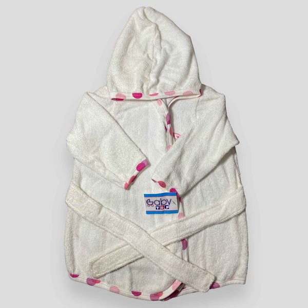 Hooded Bath Rope - White & Pink