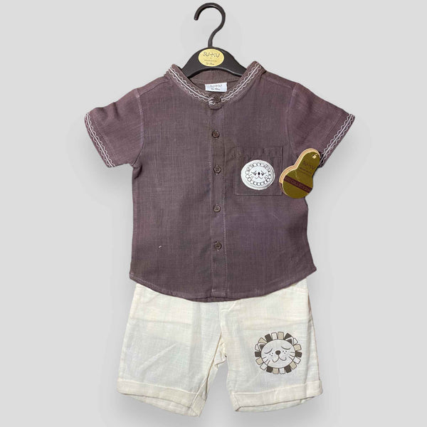 My Lion - Brown & Fone - 2 Pcs Shirt & Short - Wonder Child