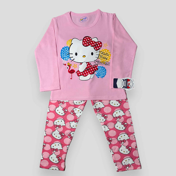 Hello Kitty - Pink - 2 Pcs Set - T-Shirt & Trouser