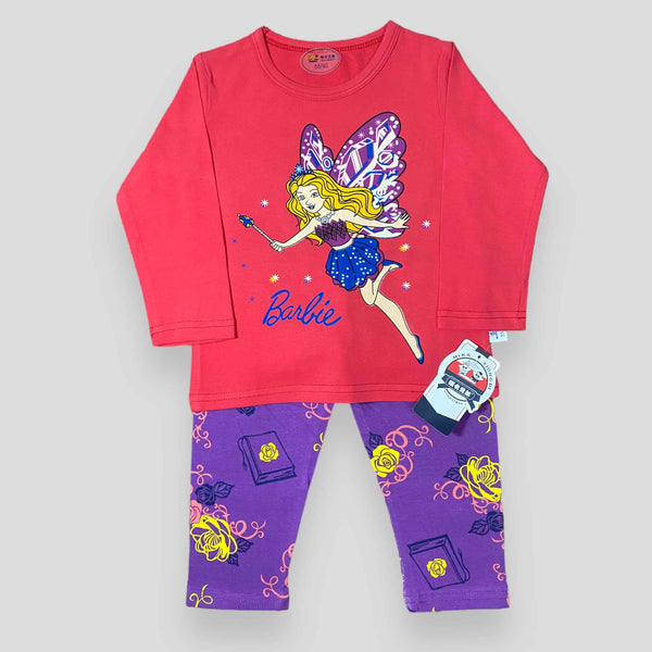 Ms Little Fairy - Dark Pink - 2 Pcs Set - T-Shirt & Trouser