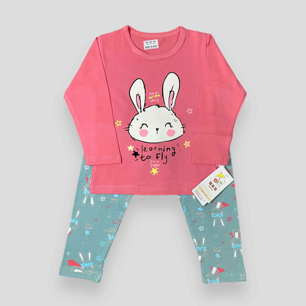 Ms Bunny - Pink - 2 Pcs Set - T-Shirt & Trouser