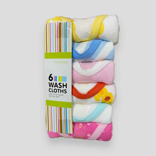 Wash Cloths - 6 Pcs Set - Multi Color