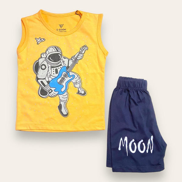 Astronaut - Orange  Sando & Grey Short - 2 Pcs Suit