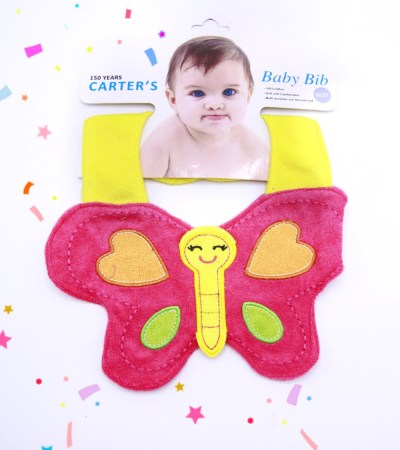 Butterfly Pink & Yellow - Carter's bib