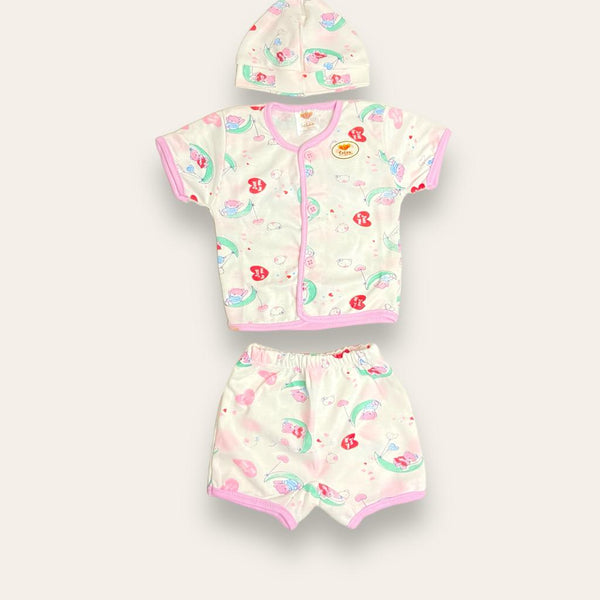 New Born Suit - Pink - Pack Of 3 - Sohan