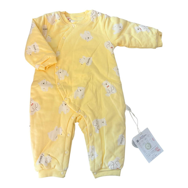 Smilling Bear Quilted Romper Yellow