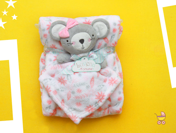 Miss Bear Pink Bow - Luvena Fortune - Blanket