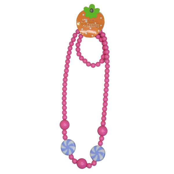 Light Pink Candy Necklace - 2 pcs set