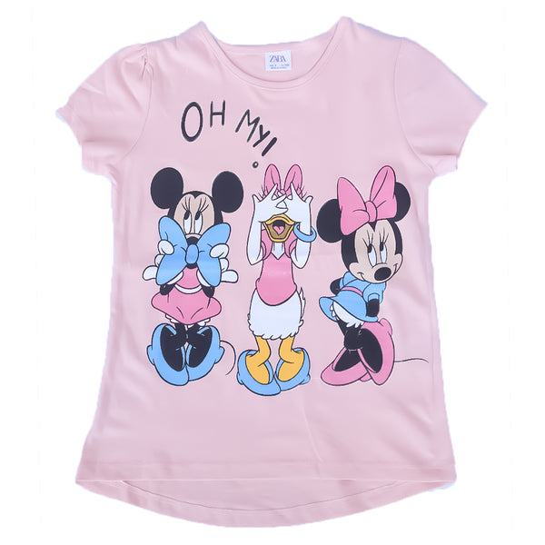 Mickey & Donald - Peach Pink - Zara - Summer T-Shirt