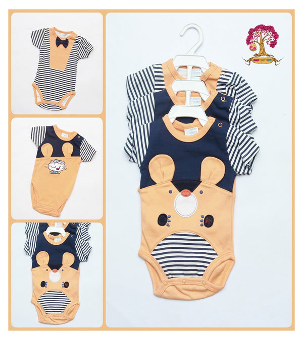 Bear Bodysuit - Pack of 3 - Mon Ours