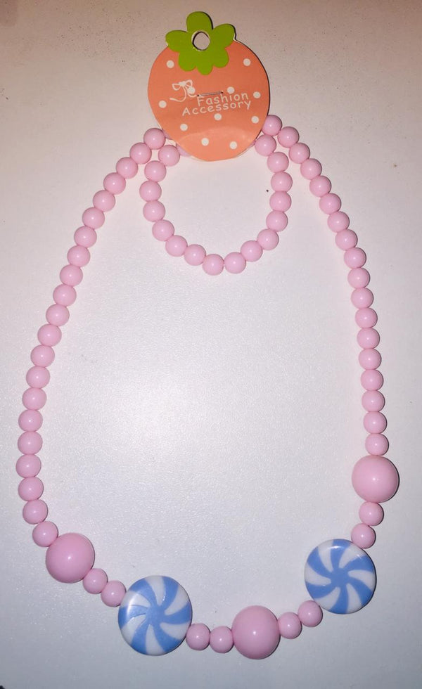 Pink & Purple Candy Necklace - 2 pcs Set